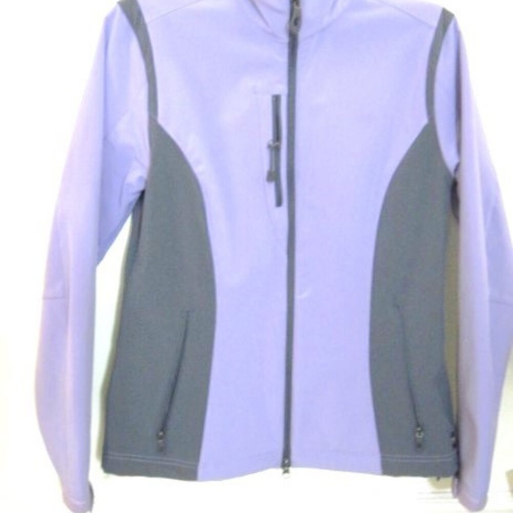 NORTH END~Women's Size PS~Sport Jacket~Lavender/Gray~3 Zipper Pockets-Drawstring